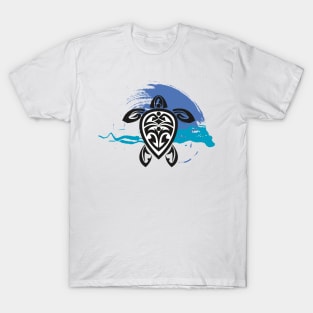 Tribal Turtle / Blue Wave T-Shirt